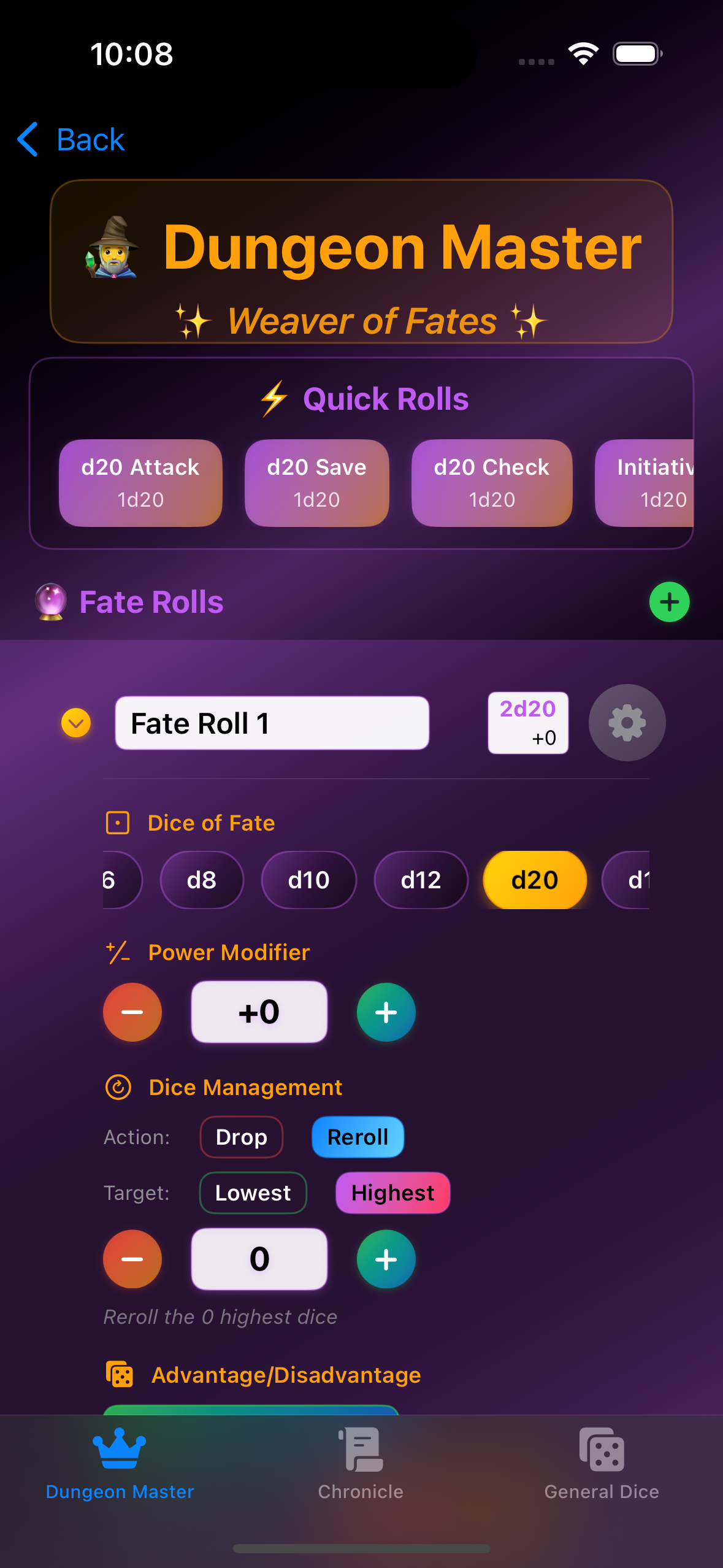 Fate rolls, expanded with modifiers