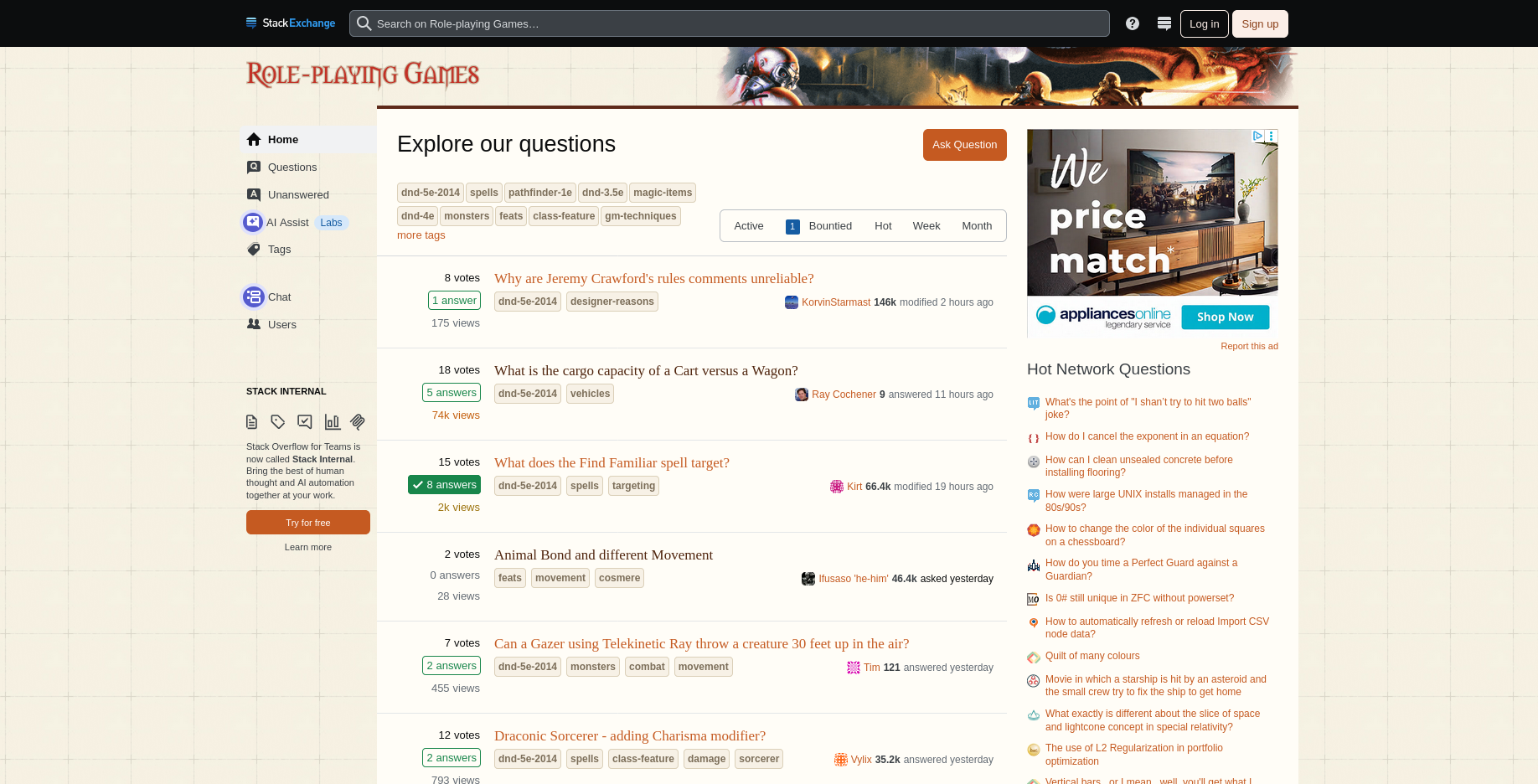 RPG Stack Exchange screenshot